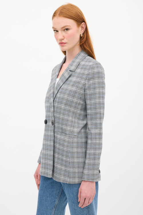 Anine Bing Black & Multicolour Check Madeleine Blazer