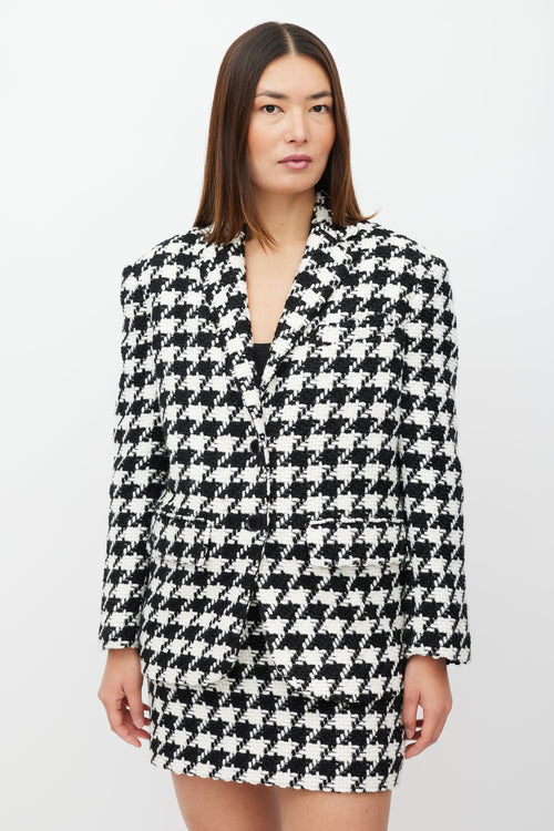 Anine Bing Black & White Woven Houndstooth Co-Ord Set