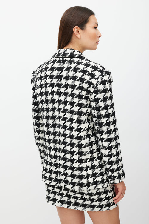 Anine Bing Black & White Woven Houndstooth Co-Ord Set