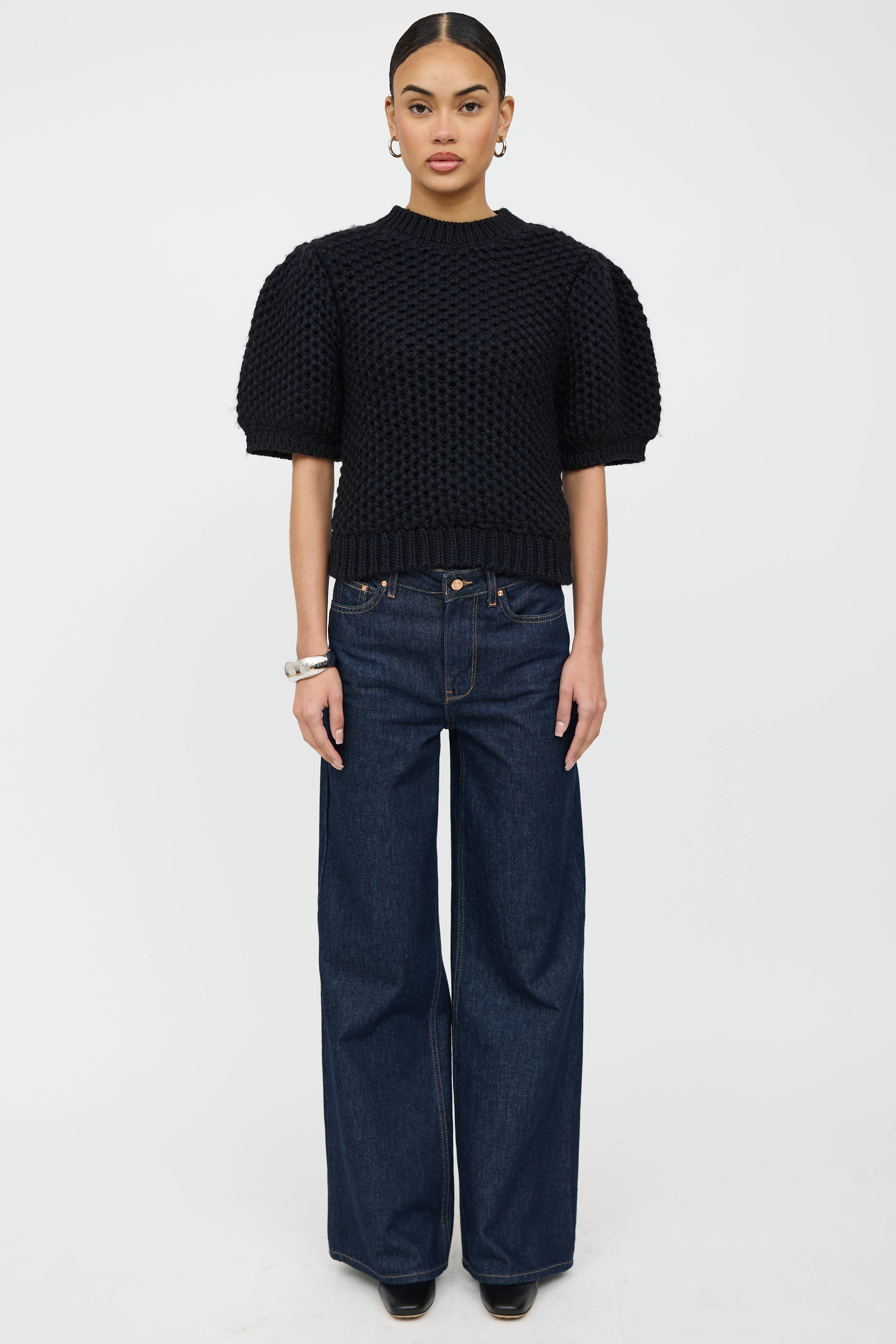 Anine Bing Wool Ribbed Knit Top