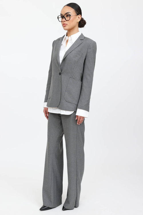 Anine Bing Pinstripe Blazer & Pant Co-ord Set