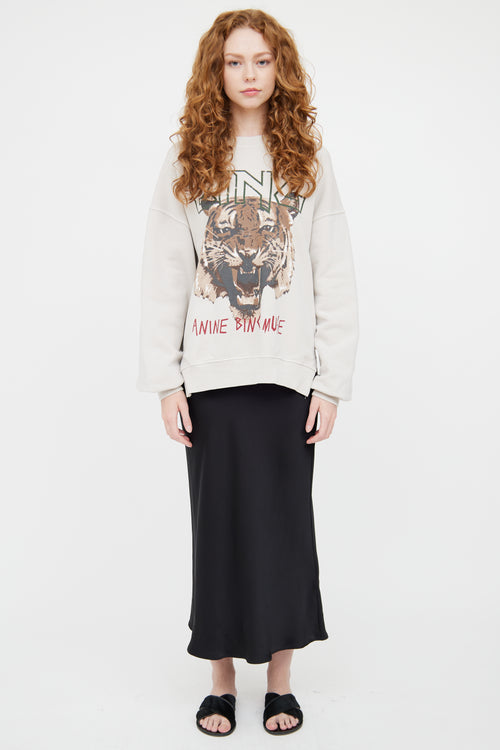 Anine Bing White & Multicolour Muse Graphic Crewneck