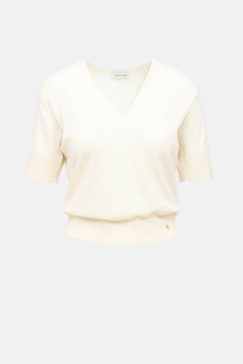 Anine Bing Wool Knit V-Neck Sweater