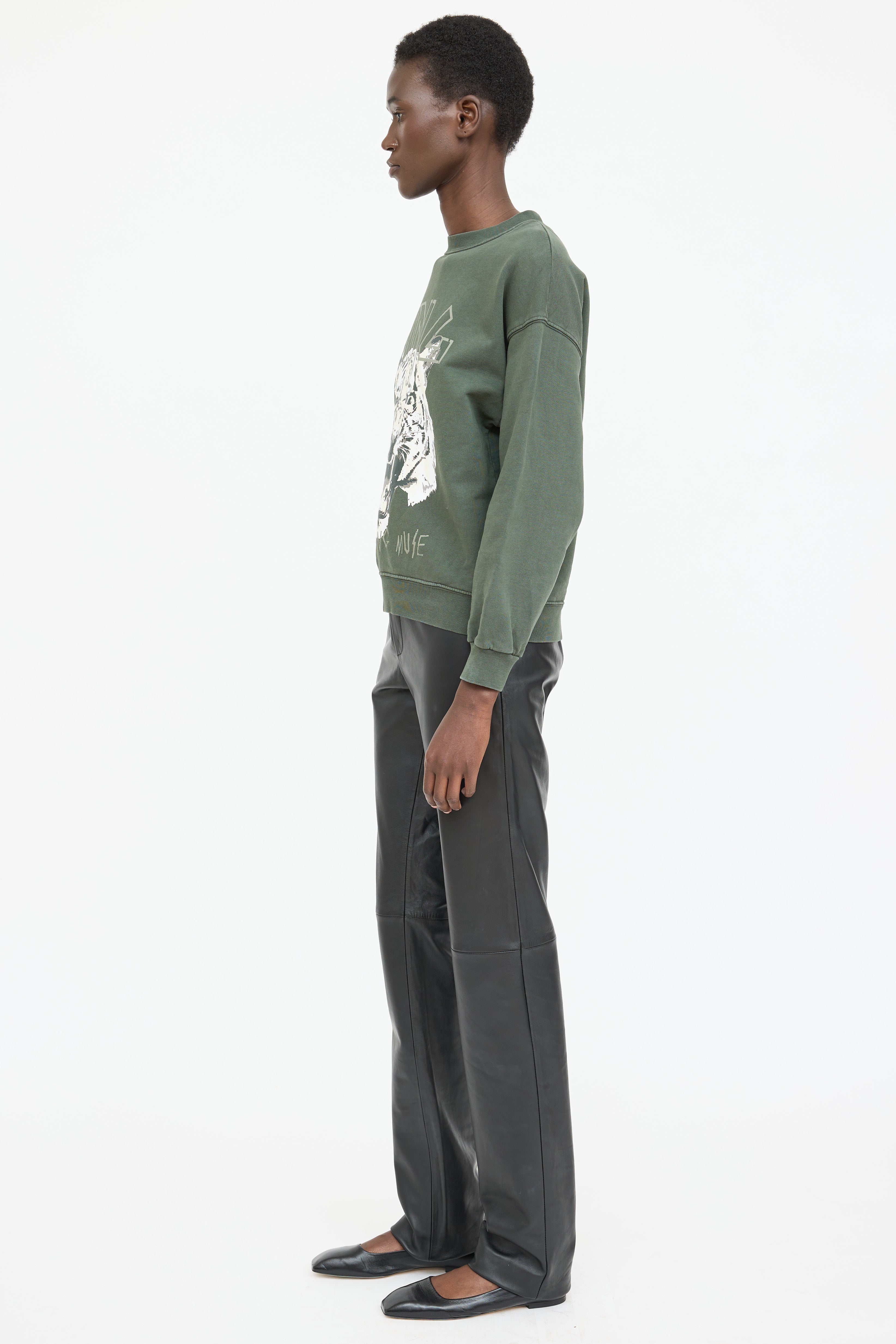 Anine Bing Graphic Print Crewneck Sweater