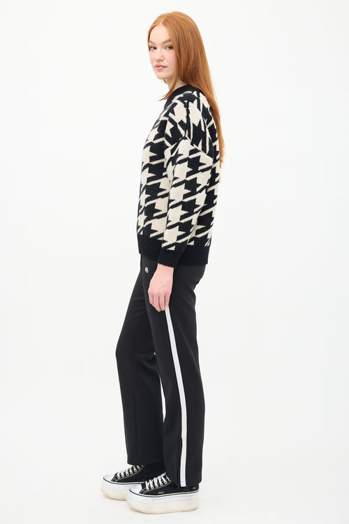 Anine Bing Black & Beige Cheyenne Intarsia Sweater
