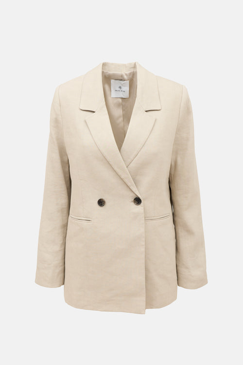 Anine Bing Linen Double Breasted Blazer