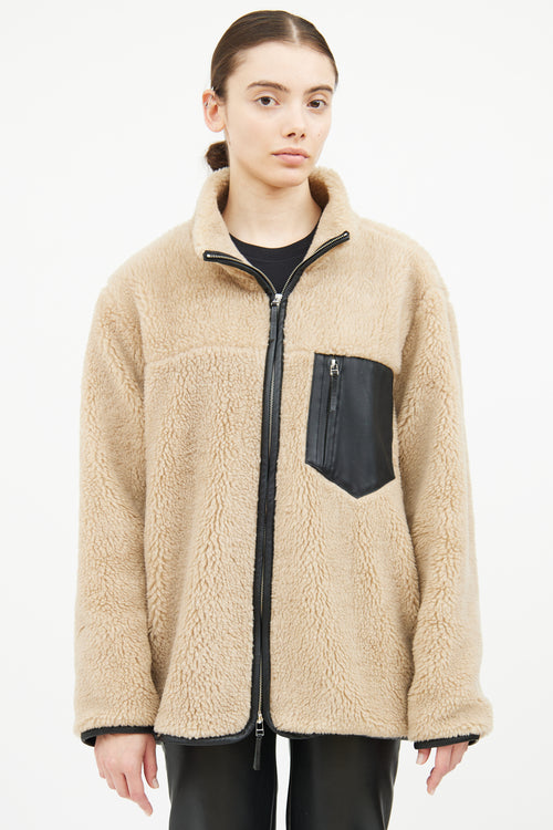 Anine Bing Tan & Black Sherpa Ryder Jacket