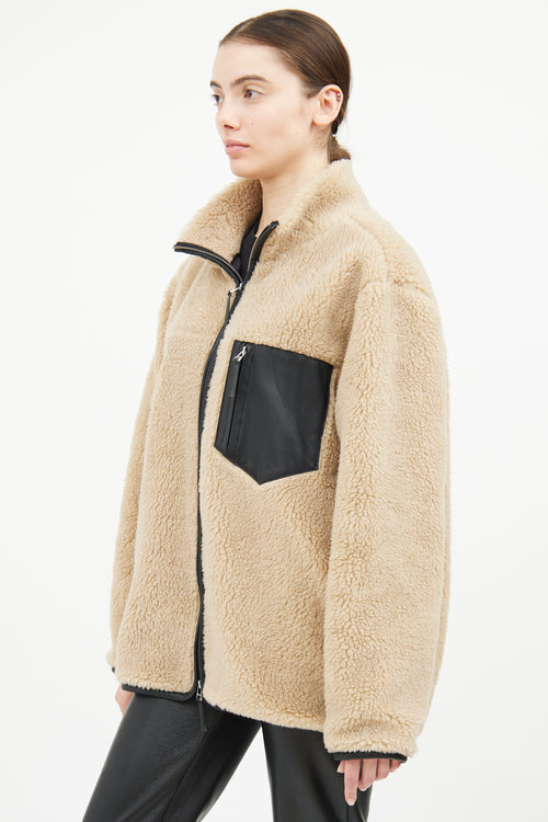 Anine Bing Tan & Black Sherpa Ryder Jacket