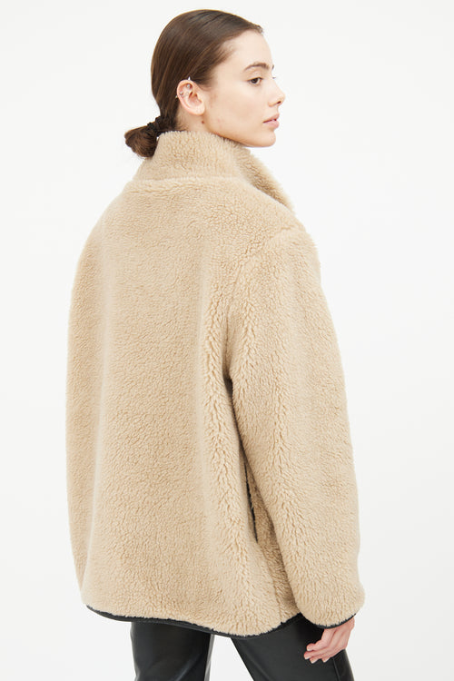 Anine Bing Tan & Black Sherpa Ryder Jacket