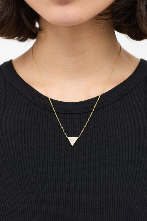 Anita Ko Gold & Diamond Large Triangle Pendant Necklace