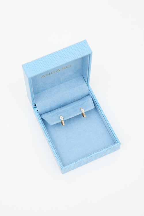 Anita Ko 18K Gold & Marquise Diamond Huggie Earrings