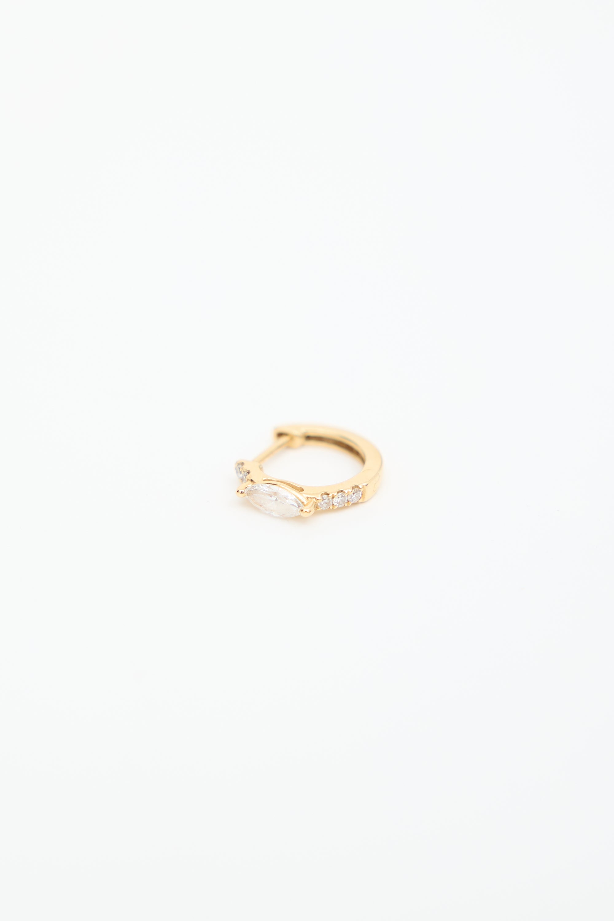 Anita Ko 18K Gold & Marquise Diamond Huggie Earrings