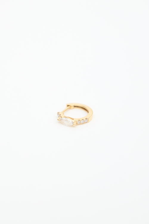 Anita Ko 18K Gold & Marquise Diamond Huggie Earrings