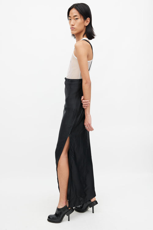 Ann Demeulemeester Black Zip & Strap Maxi Skirt
