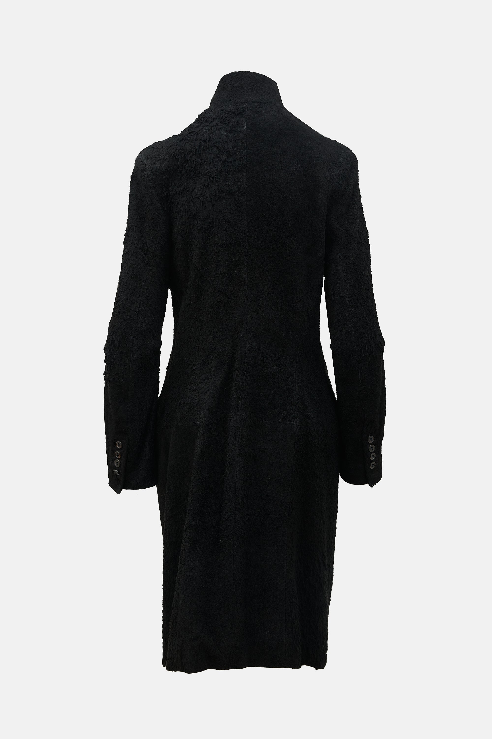 Ann Demeulemeester FW 2000 Textured Suede Coat