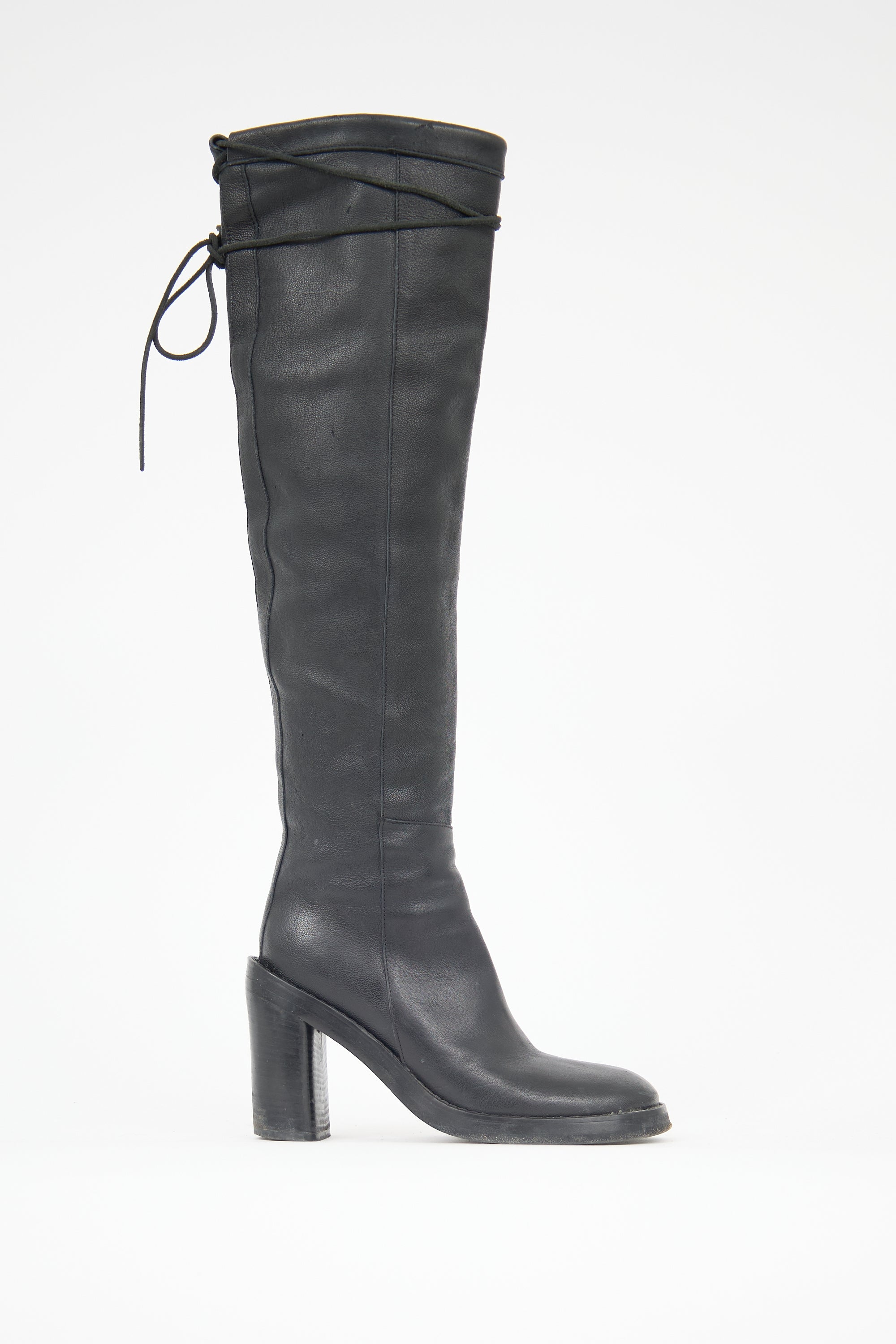 Ann Demeulemeester FW 2002 Leather Tall Boot
