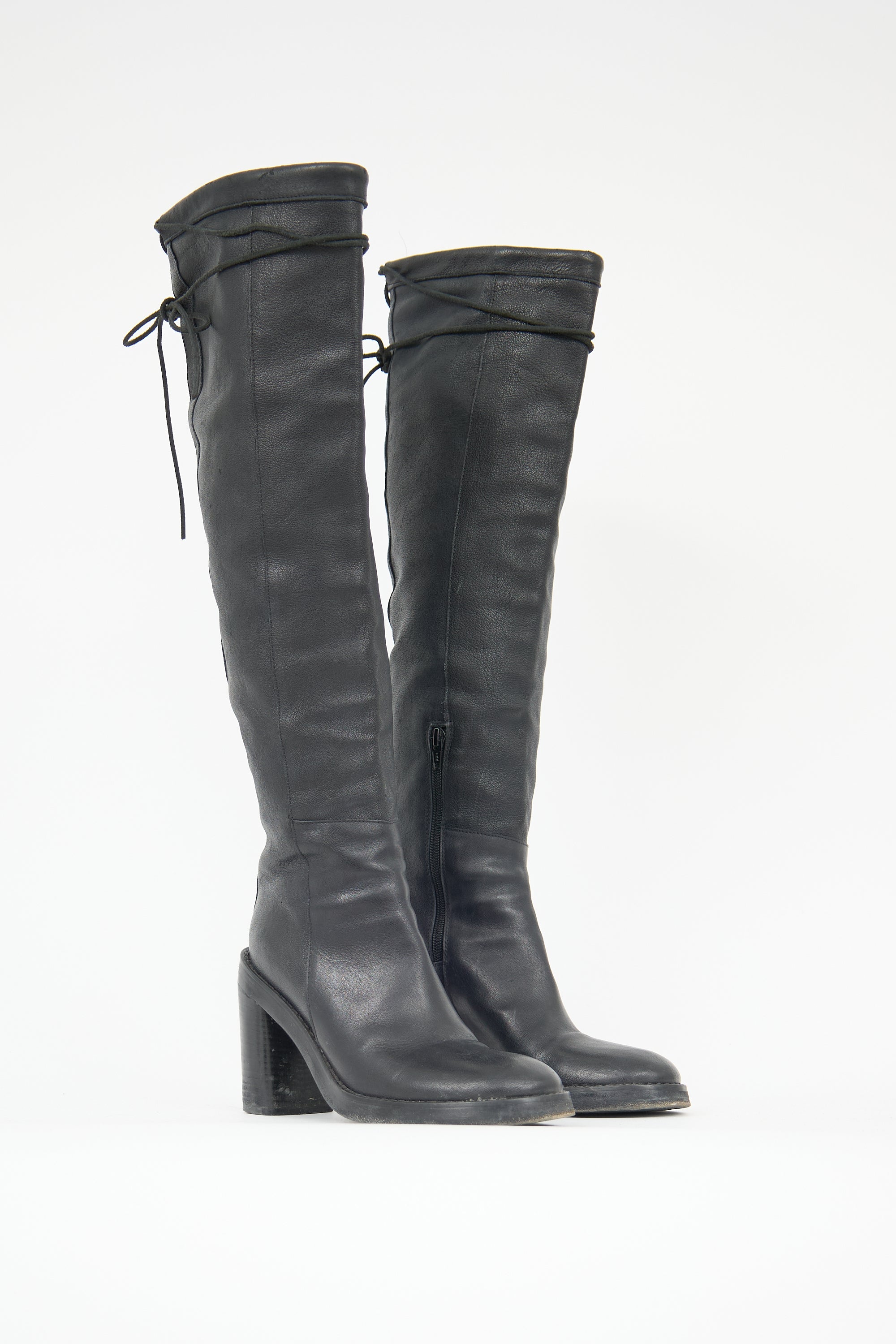 Ann Demeulemeester FW 2002 Leather Tall Boot