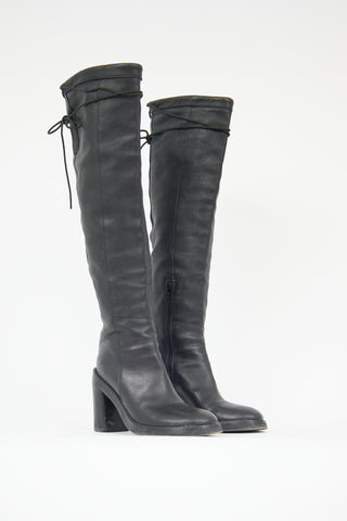 Ann Demeulemeester FW 2002 Leather Tall Boot