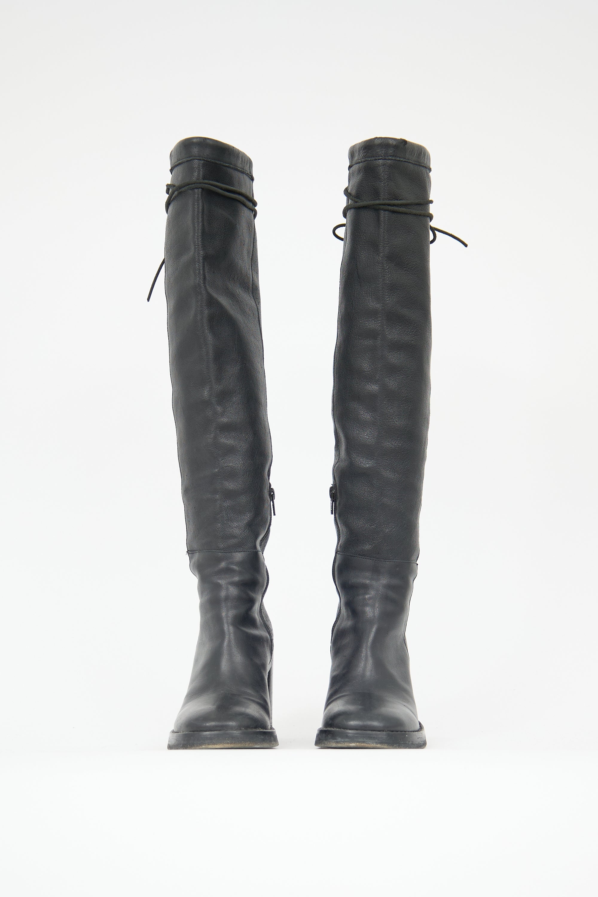 Ann Demeulemeester FW 2002 Leather Tall Boot