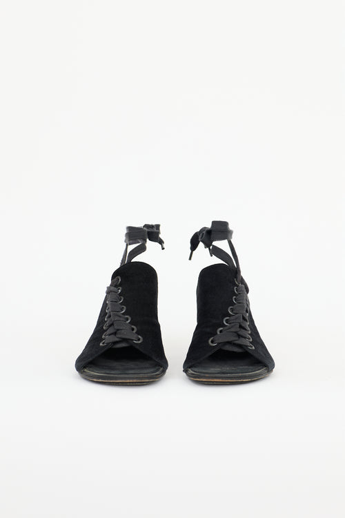 Ann Demeulemeester Suede Lace Up Mule