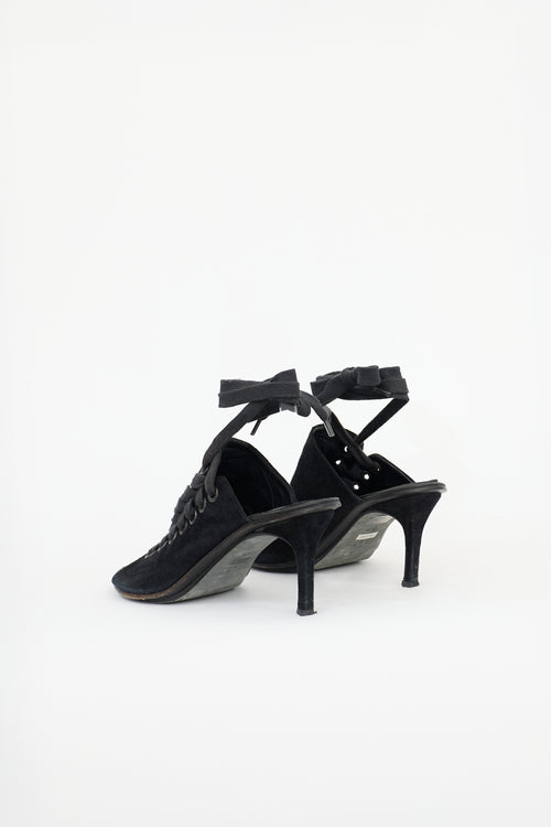 Ann Demeulemeester Suede Lace Up Mule