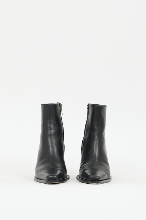 Ann Demeulemeester Black Leather Ankle Boot