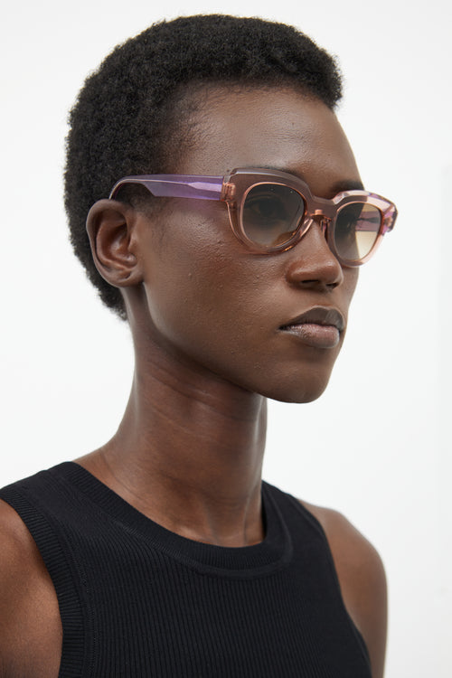 Anne Et Valentin Purple & Orange Smith Clear Sunglasses