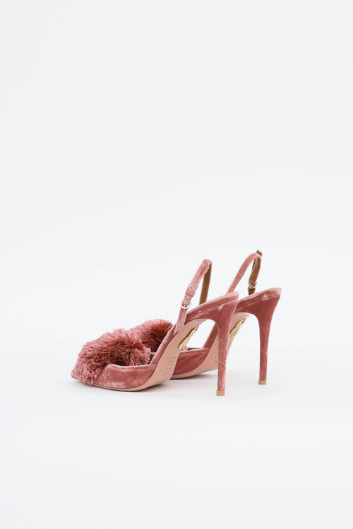 Aquazzura Velvet Puff Slingback Heel