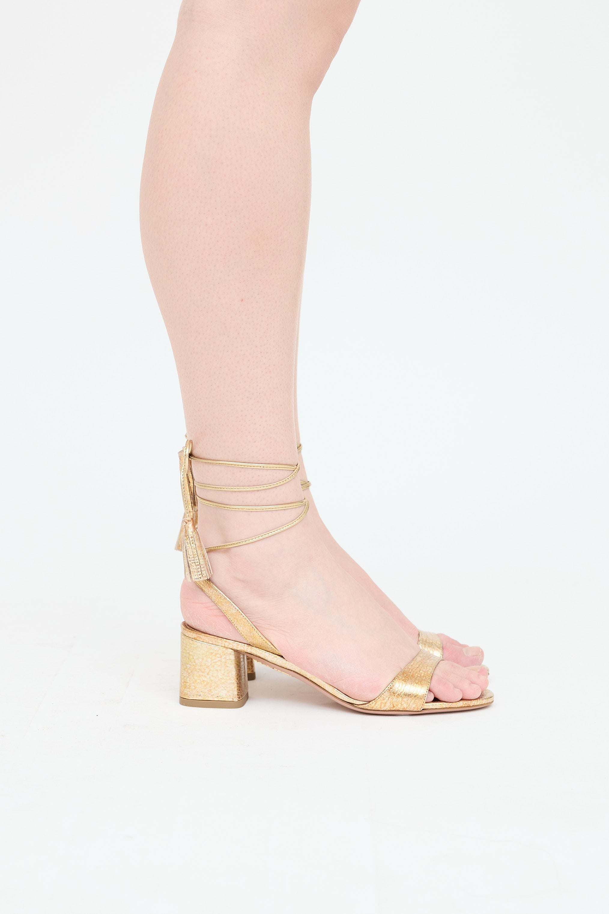 Aquazzura Leather Wrap Sandal