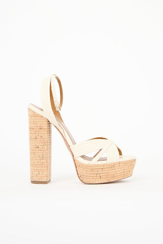 Aquazzura Leather & Cork Sundance Heel