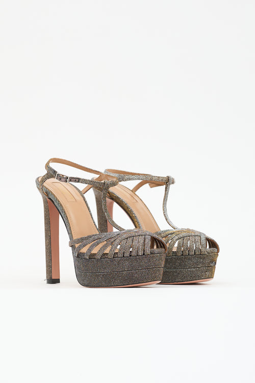 Aquazzura Metallic Platform Sandal