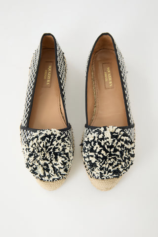 Aquazzura Raffia Pom Espadrille Flat