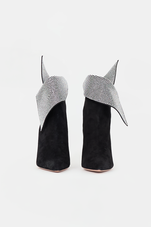 Aquazzura Suede Embellished Night Fever Boot