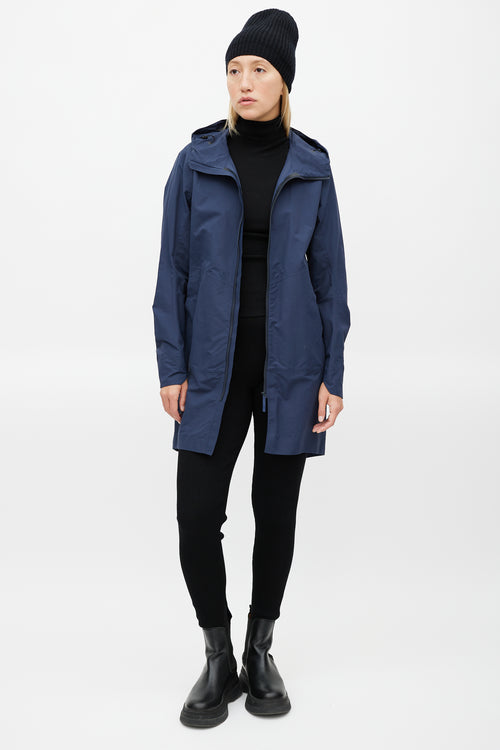 Arc'teryx Veilance Navy Nylon Hooded Coat