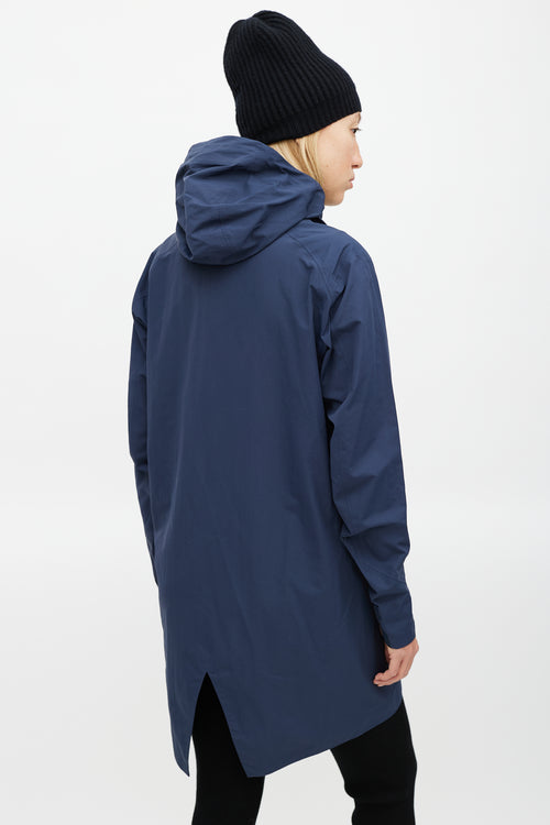 Arc'teryx Veilance Navy Nylon Hooded Coat