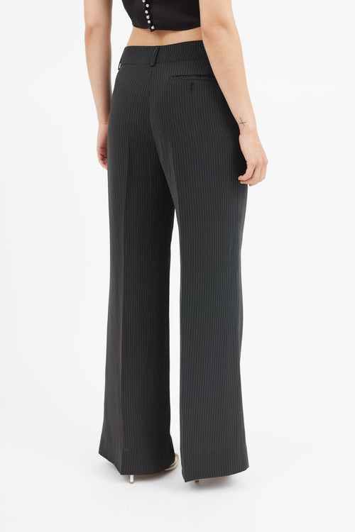 Armani Black & White Stripe Fringe Blazer Pant Suit