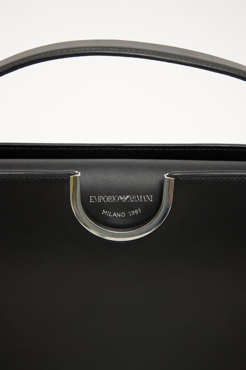 Armani Black Leather Crossbody Bag