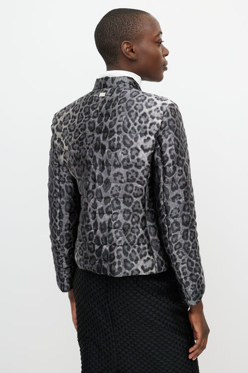 Armani Grey & Black Printed Puffer Jacket