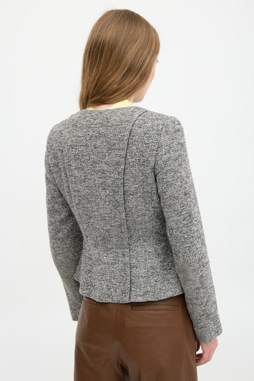Armani Marled Wool Peplum Jacket