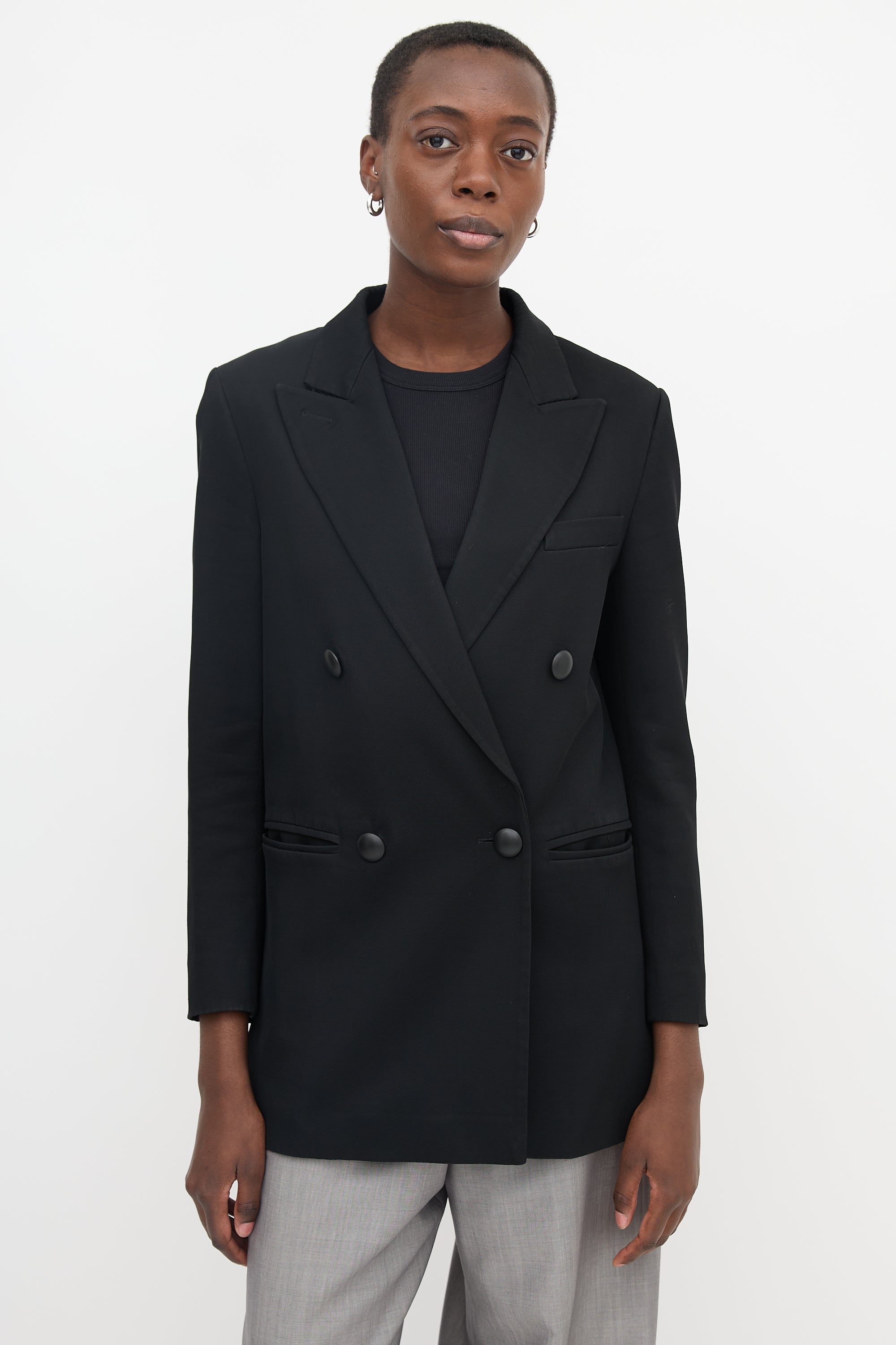 Armani Peak Double Breasted Blazer