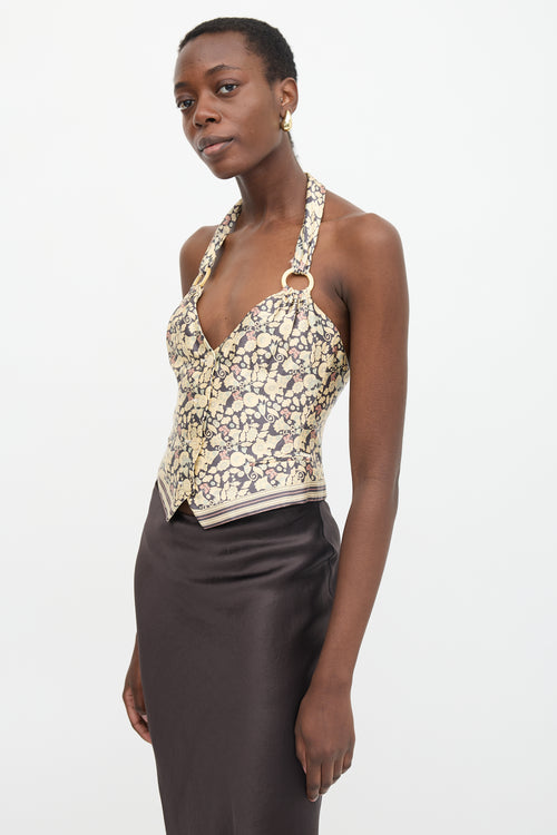 Armani Satin Printed Vest Top