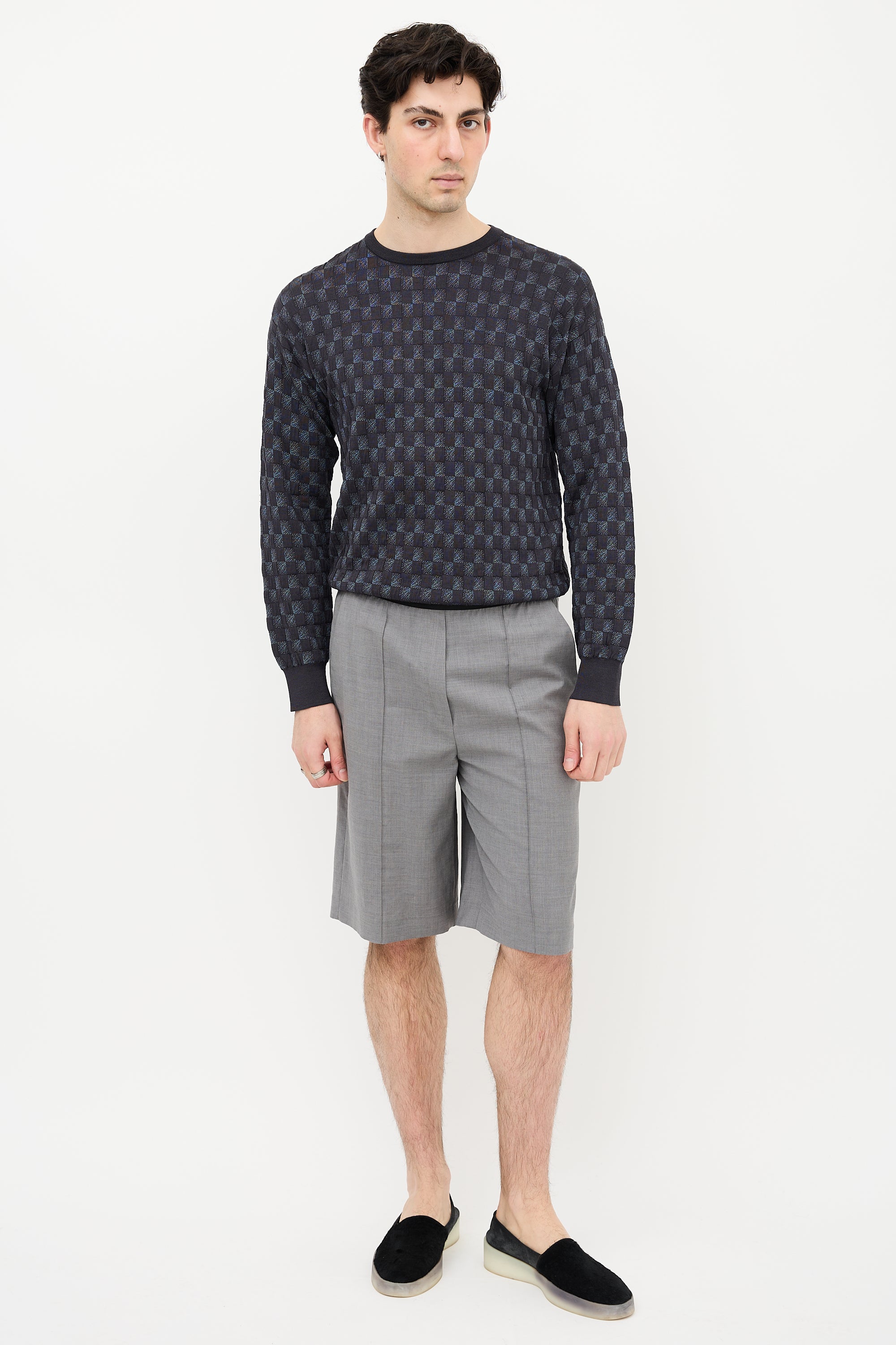 Armani Silk Blend Check Sweater