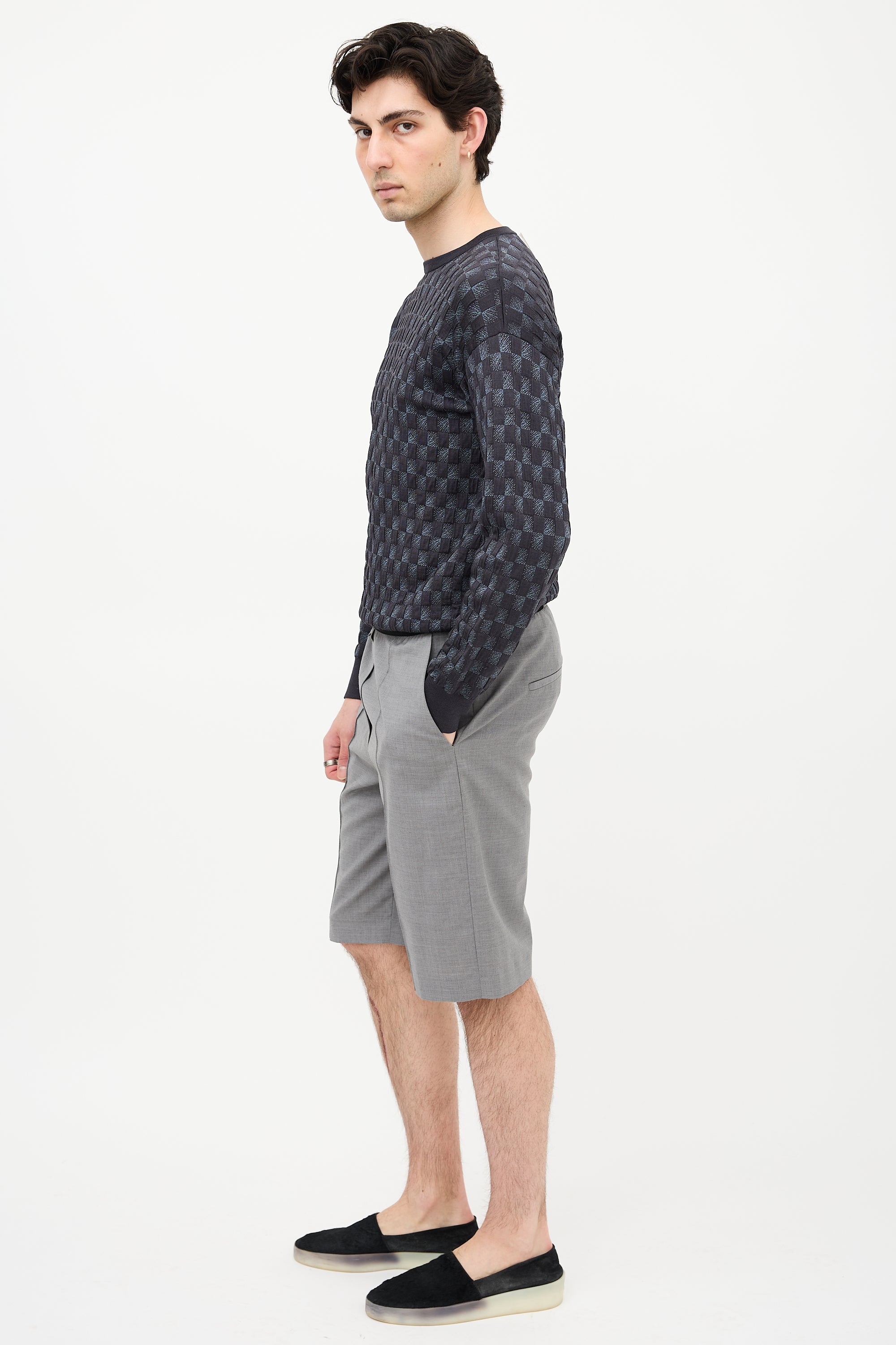 Armani Silk Blend Check Sweater