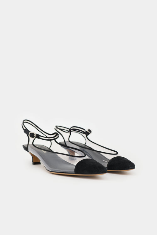 Armani Suede & PVC Slingback Heel