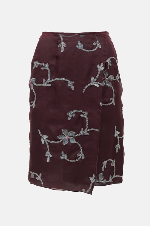 Armani Vintage Floral Beaded Skirt