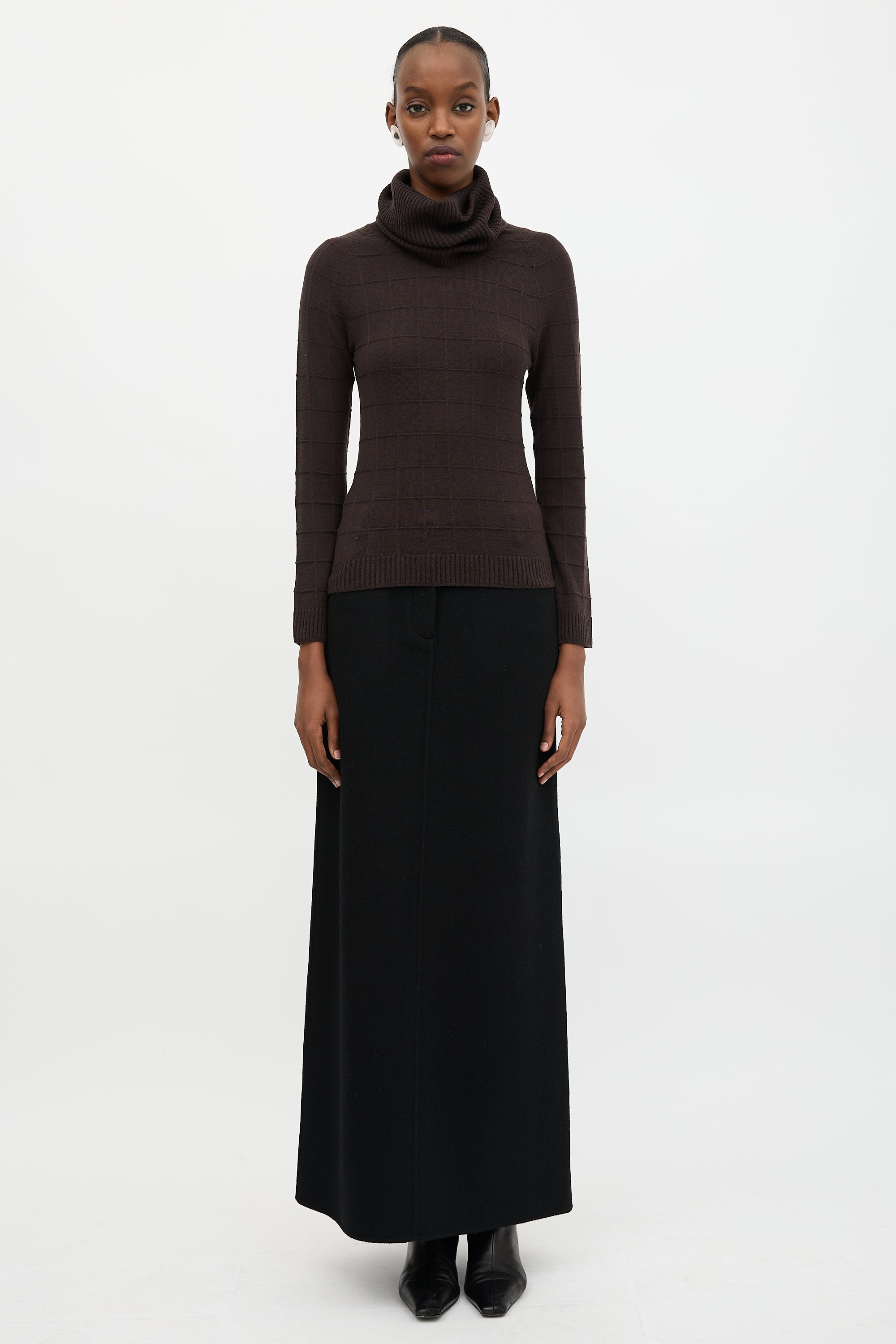 Armani Windowpane Turtleneck Sweater