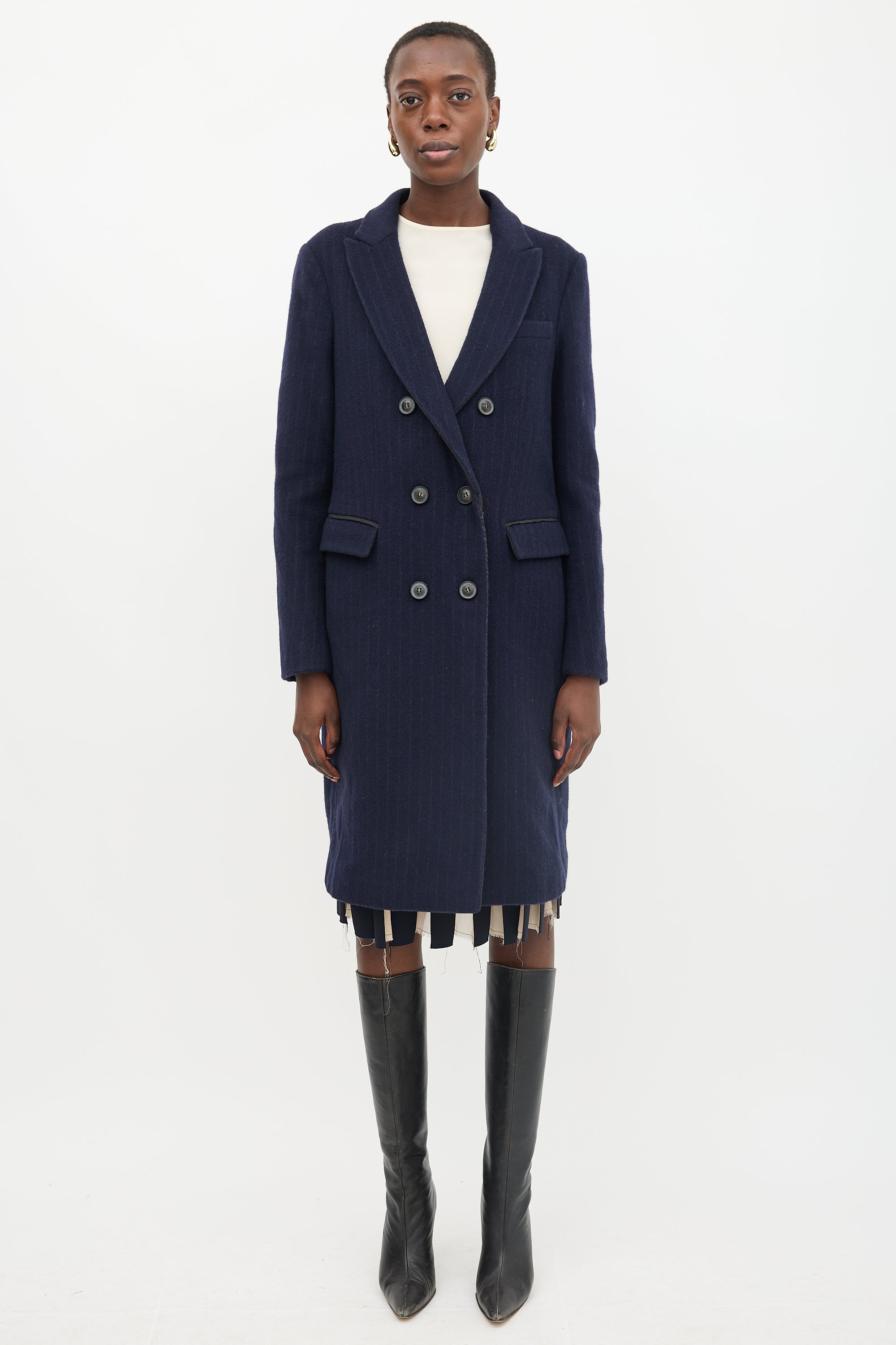 Armani Wool Pinstripe Coat