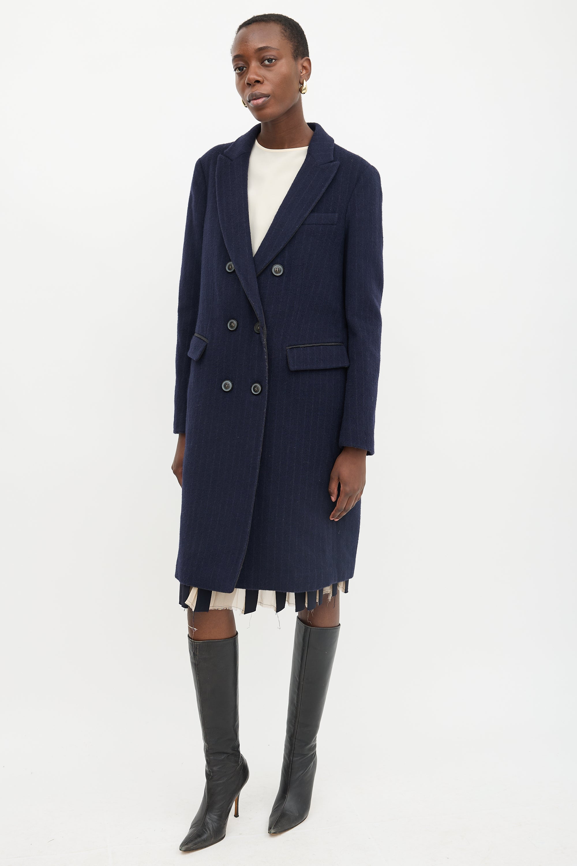 Armani Wool Pinstripe Coat