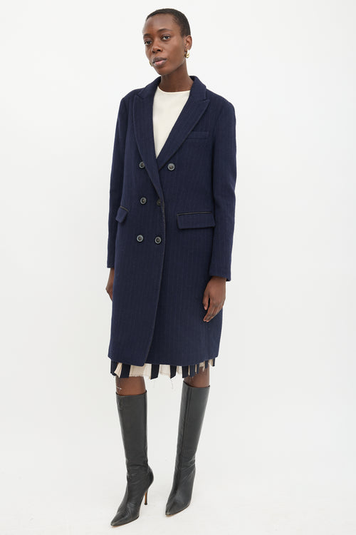 Armani Wool Pinstripe Coat