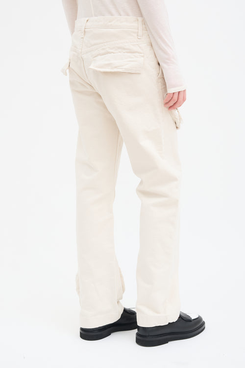 The Attico Cream Canvas Zip Pocket Pant